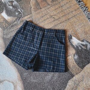 Mango - Wool Blend Plaid Shorts - 6